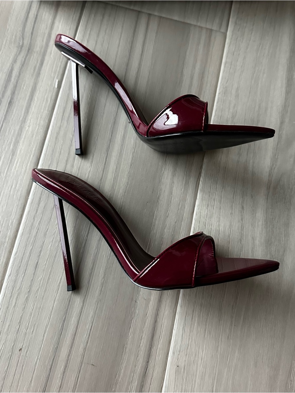 Femme Los Angeles Whiskey Slipper Heels Burgundy